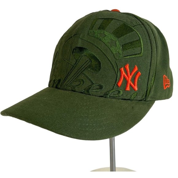 New Era Other - 59FIFTY New York Yankees New Era Baseball Hat Fitted 7 1/2 Army Green Orange Log